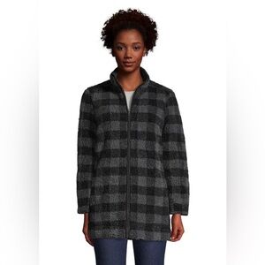 NWT Lands’ End Buffalo Check Coat Size Medium
